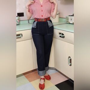 Freddie’s of Pinewood high waisted utility jeans